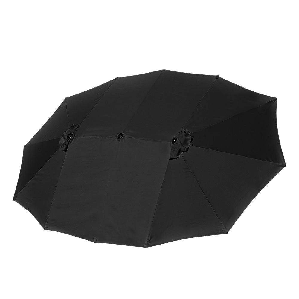 black patio umbrella cover Rectangular Patio Umbrella Canopy 15x9ft 12-Rib