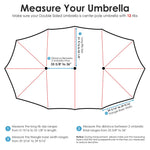 Rectangular Patio Umbrella Canopy 15x9ft 12-Rib