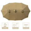 Rectangular Patio Umbrella Canopy 15x9ft 12-Rib
