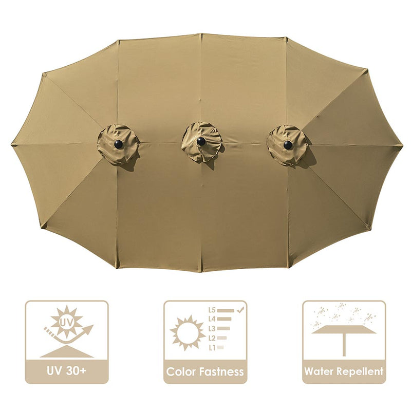 Rectangular Patio Umbrella Canopy 15x9ft 12-Rib