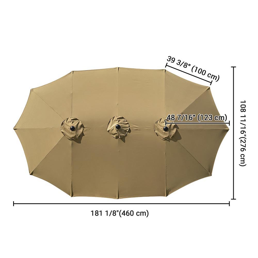 Rectangular Patio Umbrella Canopy 15x9ft 12-Rib Rectangular Patio Umbrella Canopy 15x9ft 12-Rib