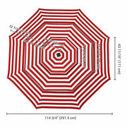 TheDisplayOutlet Patio Umbrella Canopy 10ft 8-Rib 3-Tiered, Red White Image