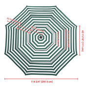 TheDisplayOutlet Patio Umbrella Canopy 10ft 8-Rib 3-Tiered, Green White Image