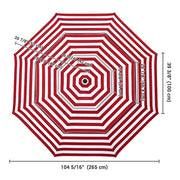TheDisplayOutlet Patio Umbrella Canopy 9ft 8-Rib 3-Tiered, Red White Image