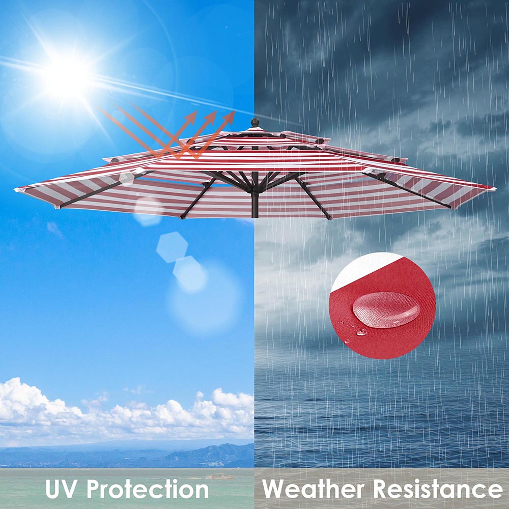 Patio Umbrella Canopy 10ft 8-Rib 3-Tiered Patio Umbrella Canopy 10ft 8-Rib 3-Tiered
