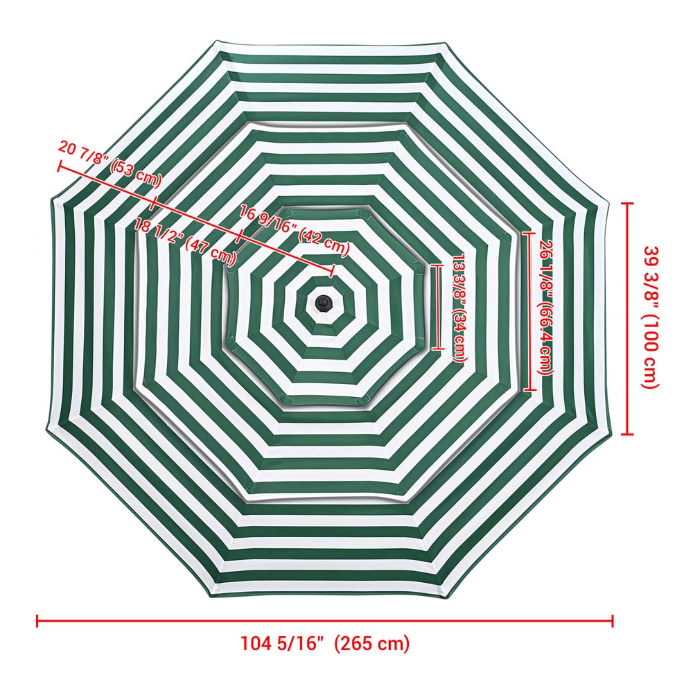 Patio Umbrella Canopy 9ft 8-Rib 3-Tiered Patio Umbrella Canopy 9ft 8-Rib 3-Tiered