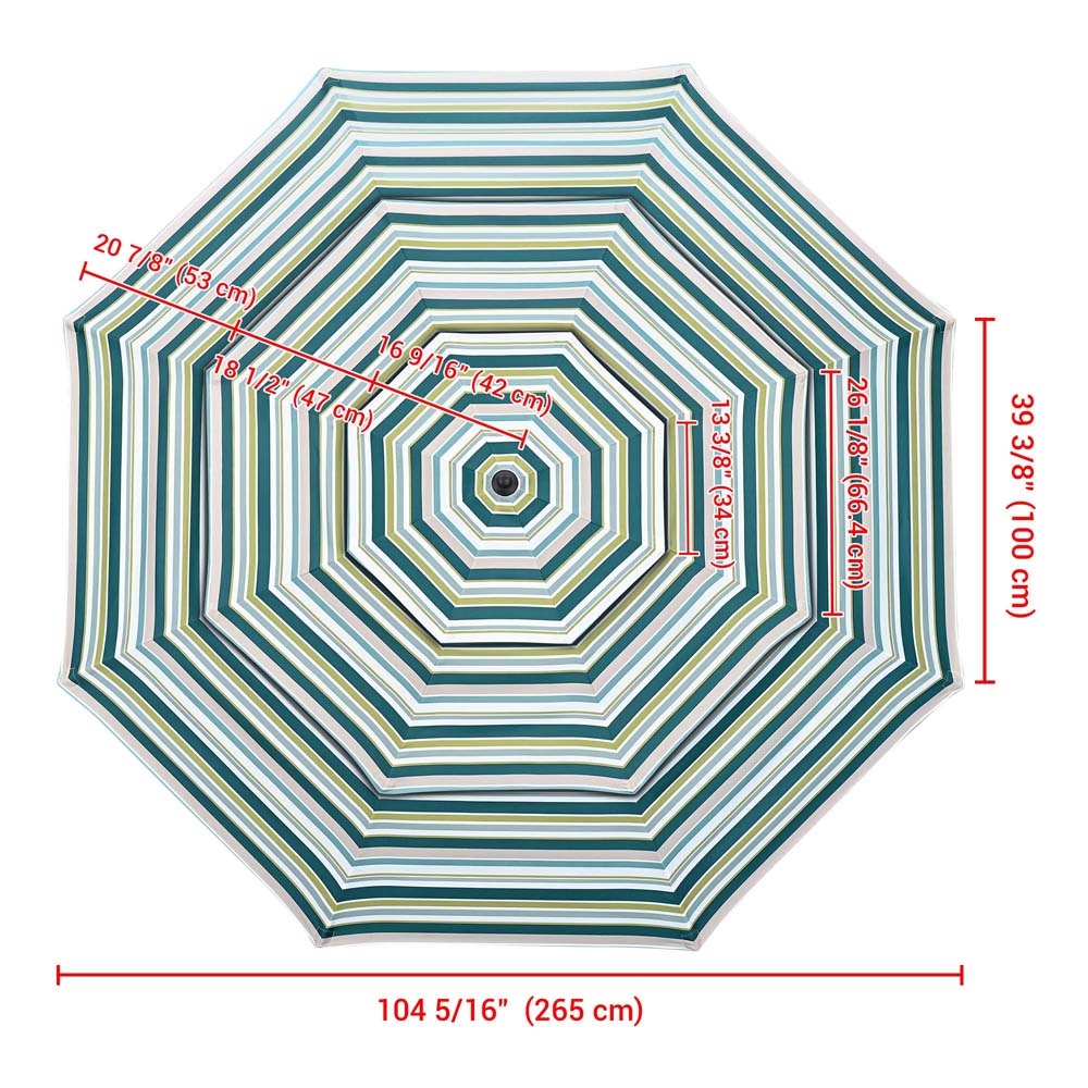 Patio Umbrella Canopy 9ft 8-Rib 3-Tiered Patio Umbrella Canopy 9ft 8-Rib 3-Tiered