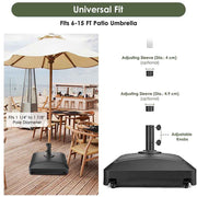 TheDisplayOutlet Patio Umbrella Weights w/ Wheels 88-143 lb for 1 7/8" Poles Image