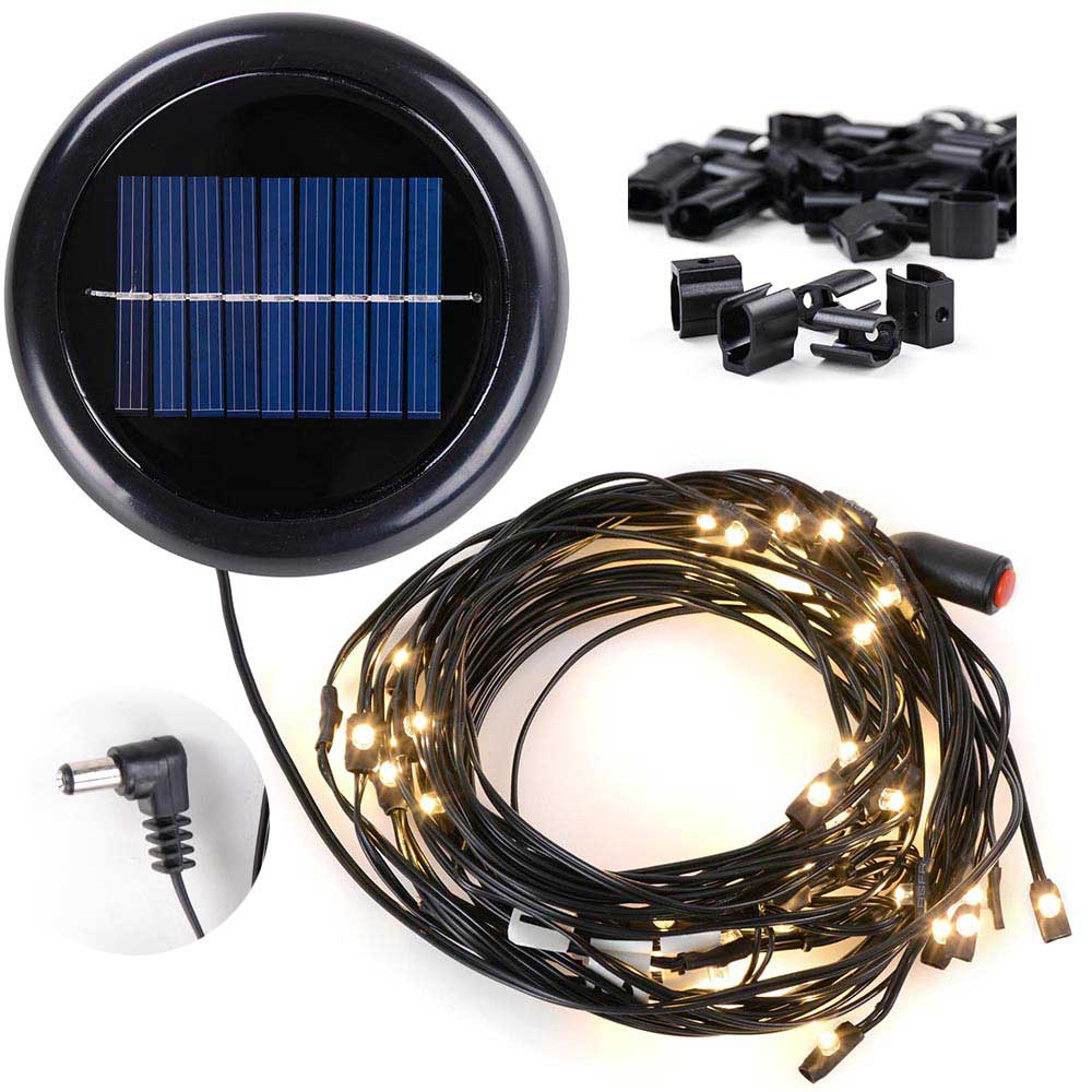 led solar lights for offset patio umbrella Solar Lights for 9ft 8-rib Offset Patio Umbrella