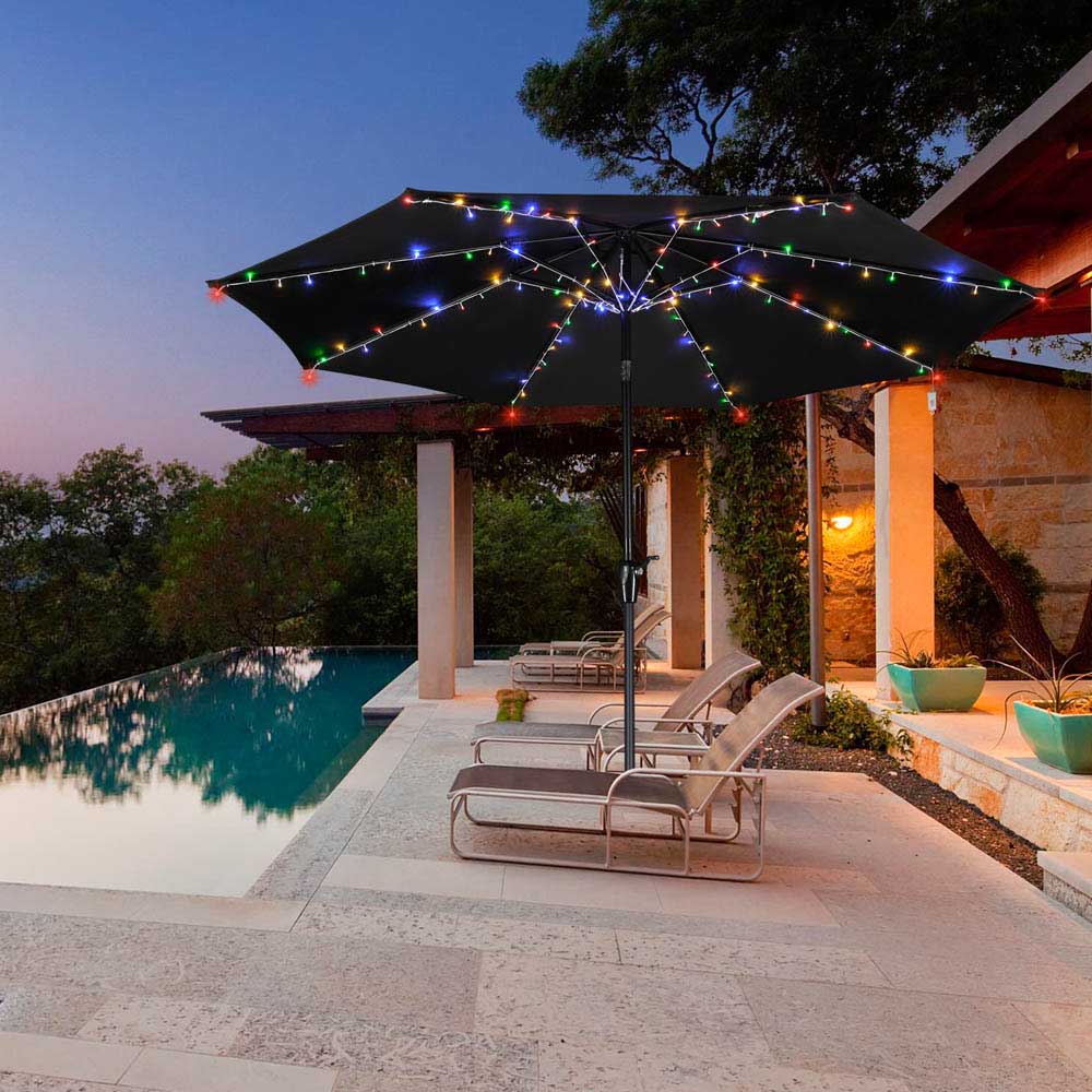 String Lights for Metal Patio Umbrella 9ft/10ft 8-Rib String Lights for Metal Patio Umbrella 9ft/10ft 8-Rib