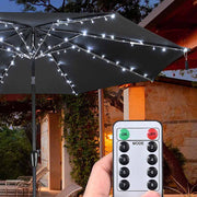 TheDisplayOutlet Solar Lights for Patio Umbrella 9-10ft 8-Rib Remote Control Image