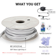 Flexible Warm White Neon Rope Light 50' RF Remote (Preorder)