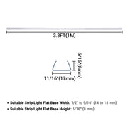 5/16"x9/16" PVC U-Channels Mounting 3ft 5ct/pk