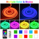 Flexible RGB Neon Rope Light 16' Color Changing w/ Remote 2-Pack
