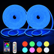 Flexible RGB Neon Rope Light 16' Color Changing w/ Remote 2-Pack