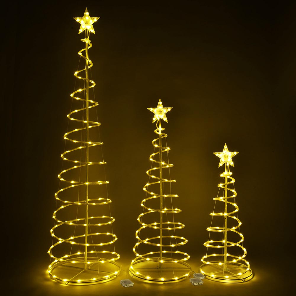 3ct Lighted Spiral Xmas Trees Battery Powered 6ft 4ft 3ft – The Display ...