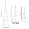 3ct Lighted Spiral Xmas Trees USB Cable Powered 6ft 4ft 3ft