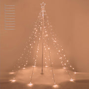 TheDisplayOutlet Christmas Tree Light with Pole & Star 9-String, 9ft Warm White Image