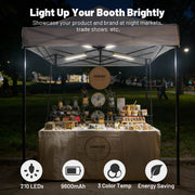 TheDisplayOutlet Magnetic Light Bar Rechargeable for Canopy Tent, Popup Market, 16in Image