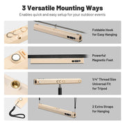 TheDisplayOutlet Magnetic Light Bar Rechargeable for Canopy Tent, Popup Market, 16in Image