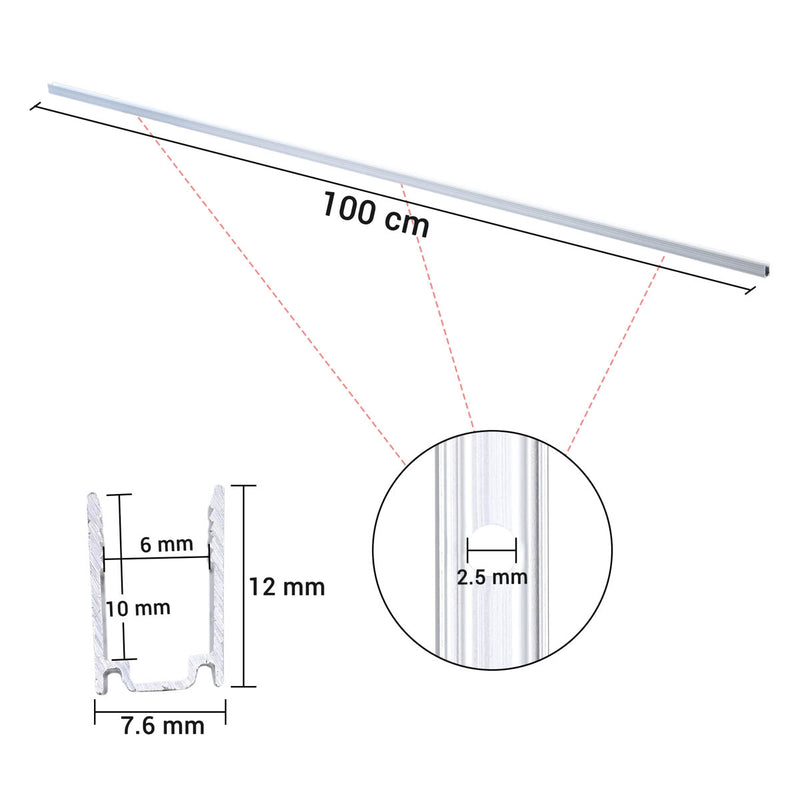 TheDisplayOutlet Aluminum Channel U-Profile 6x10mm Mounts 2700K Neon Rope Light, 39in 5ct. Image