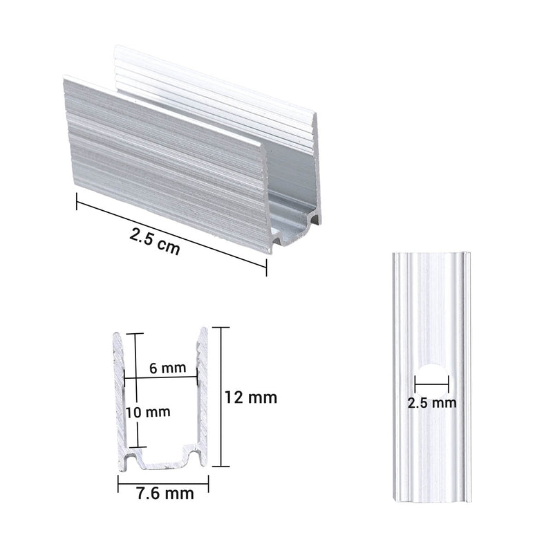 TheDisplayOutlet Aluminum Channel U-Profile 6x10mm Mounts 2700K Neon Rope Light, 1in 20ct. Image