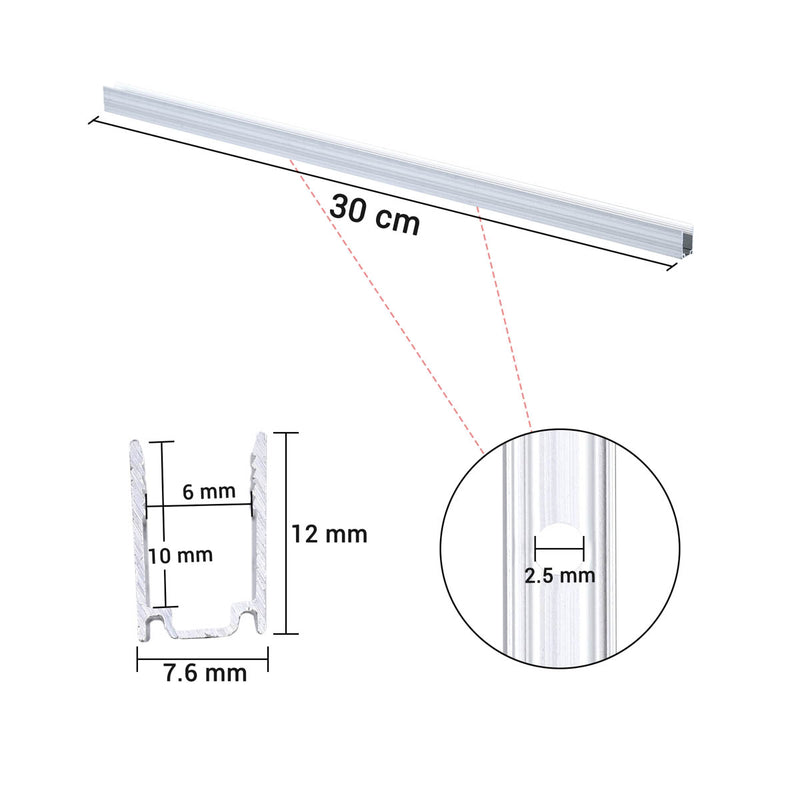 TheDisplayOutlet Aluminum Channel U-Profile 6x10mm Mounts 2700K Neon Rope Light, 12in 10ct. Image