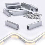 TheDisplayOutlet Aluminum Channel U-Profile 6x10mm Mounts 2700K Neon Rope Light Image