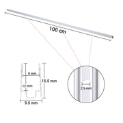 TheDisplayOutlet Aluminum Channel U-Profile 8x12mm Mounts RGBW Neon Rope Light, 39in 5ct. Image