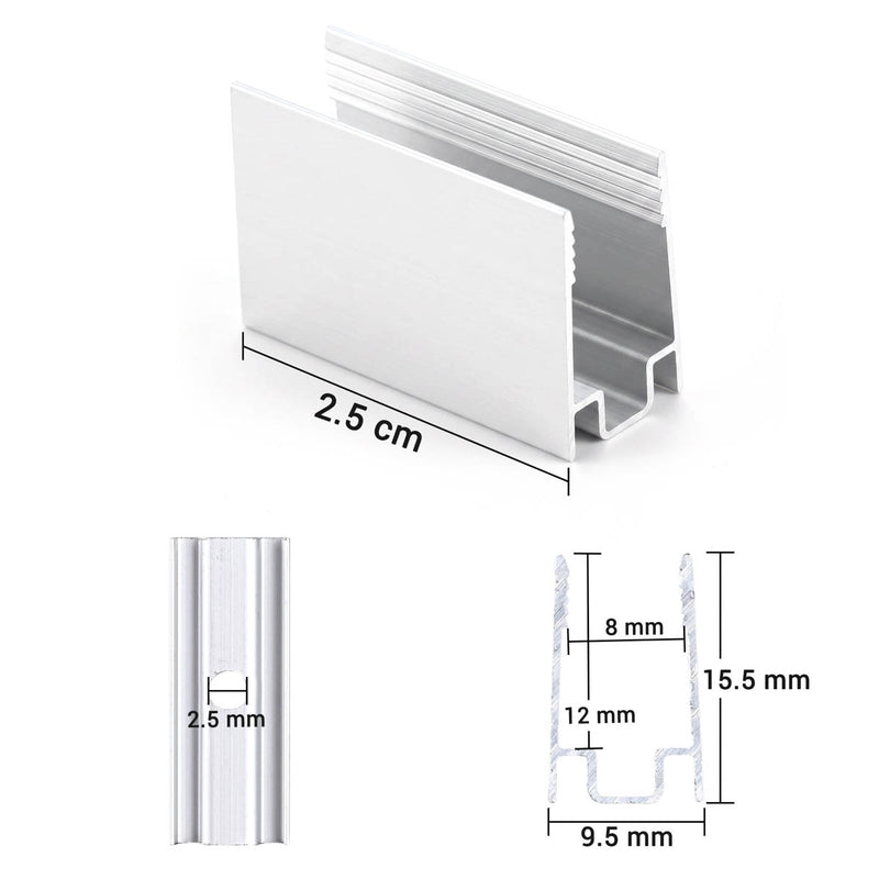 TheDisplayOutlet Aluminum Channel U-Profile 8x12mm Mounts RGBW Neon Rope Light, 1in 20ct. Image