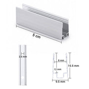 TheDisplayOutlet Aluminum Channel U-Profile 8x12mm Mounts RGBW Neon Rope Light, 2in 20ct. Image