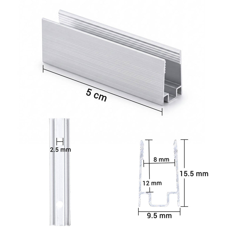 TheDisplayOutlet Aluminum Channel U-Profile 8x12mm Mounts RGBW Neon Rope Light, 2in 20ct. Image
