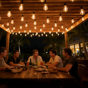 TheDisplayOutlet 200' Outdoor Bistro String Light with Bulbs 110V Warm White Image