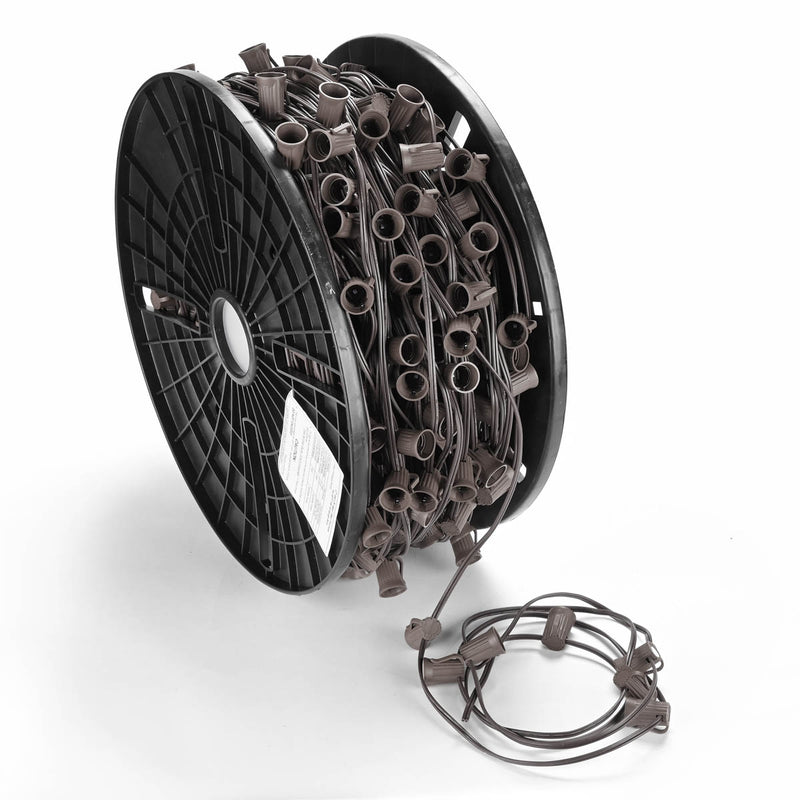 TheDisplayOutlet C9 Light Stringer Bistro Outdoor String Light 120V, 500ft Brown Image
