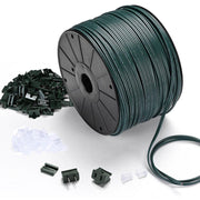 500ft Outdoor Electrical Zip-Cord Wire SPT-1 w/ Plugs & End Caps
