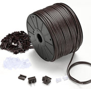 TheDisplayOutlet 500ft Outdoor Electrical Zip-Cord Wire SPT-1 w/ Plugs & End Caps, Brown Image
