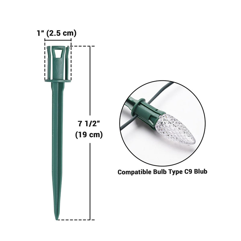 Christmas Light Clips, Yard Stakes, End Caps for C7 C9