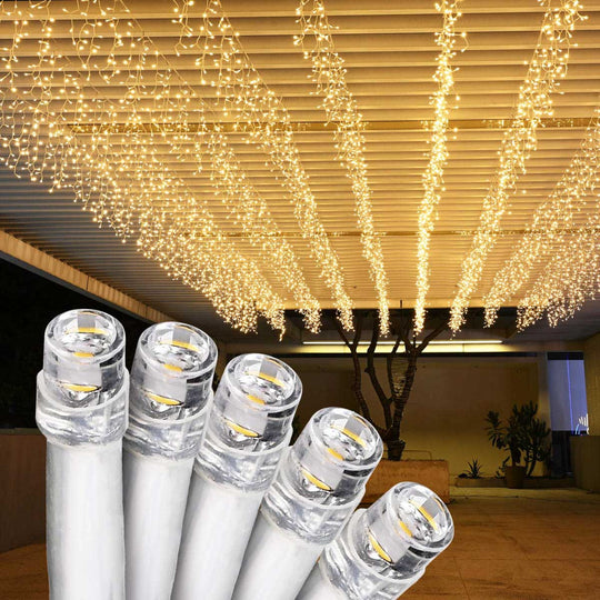 9,000LEDs, Icicle Christmas Lights (10x) 29.5ft, 120V, 2700K