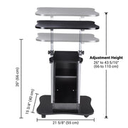 Adjustable Mobile Laptop Cart with Storage