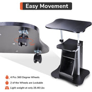Adjustable Mobile Laptop Cart with Storage