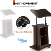 Adjustable Mobile Laptop Cart with Storage
