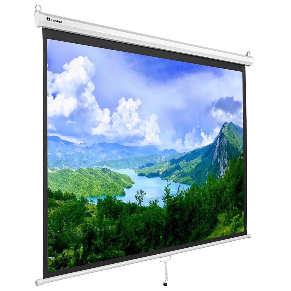 Instahibit Wall/Ceiling Mounted Pull Down Projector Screen 72