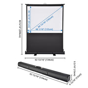 Portable Floor Stand Retractable Projector Screen 60" 4:3
