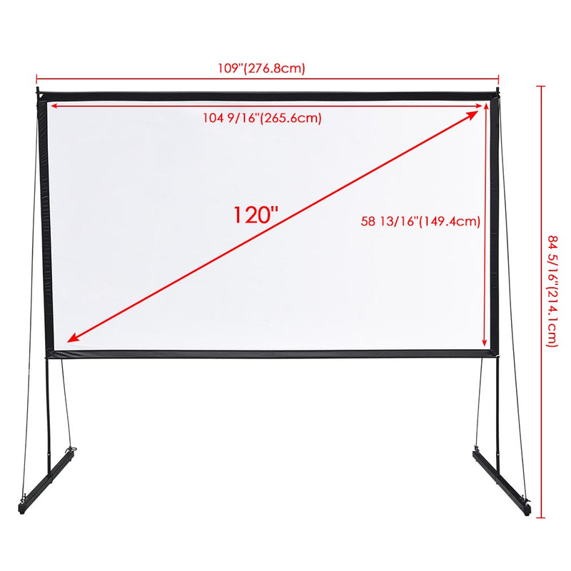Ecom Portable Freestand Front Projector Screen w/ Legs 120" 16:9