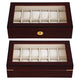 12-Slot Matte Finish Wood Watch Display Case