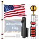 TheDisplayOutlet 20ft Telescopic Banner Poles with Mount, Silver Pole & Fence Mount & 1 Flag Image