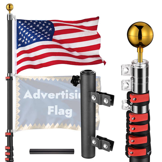Black Pole & Ladder Mount & 1 Flag