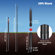 TheDisplayOutlet Aluminum Antenna Mast for Starlink, Car Dealership Events, 25ft Black Image