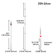 TheDisplayOutlet Aluminum Antenna Mast for Starlink, Car Dealership Events, 25ft Silver Image
