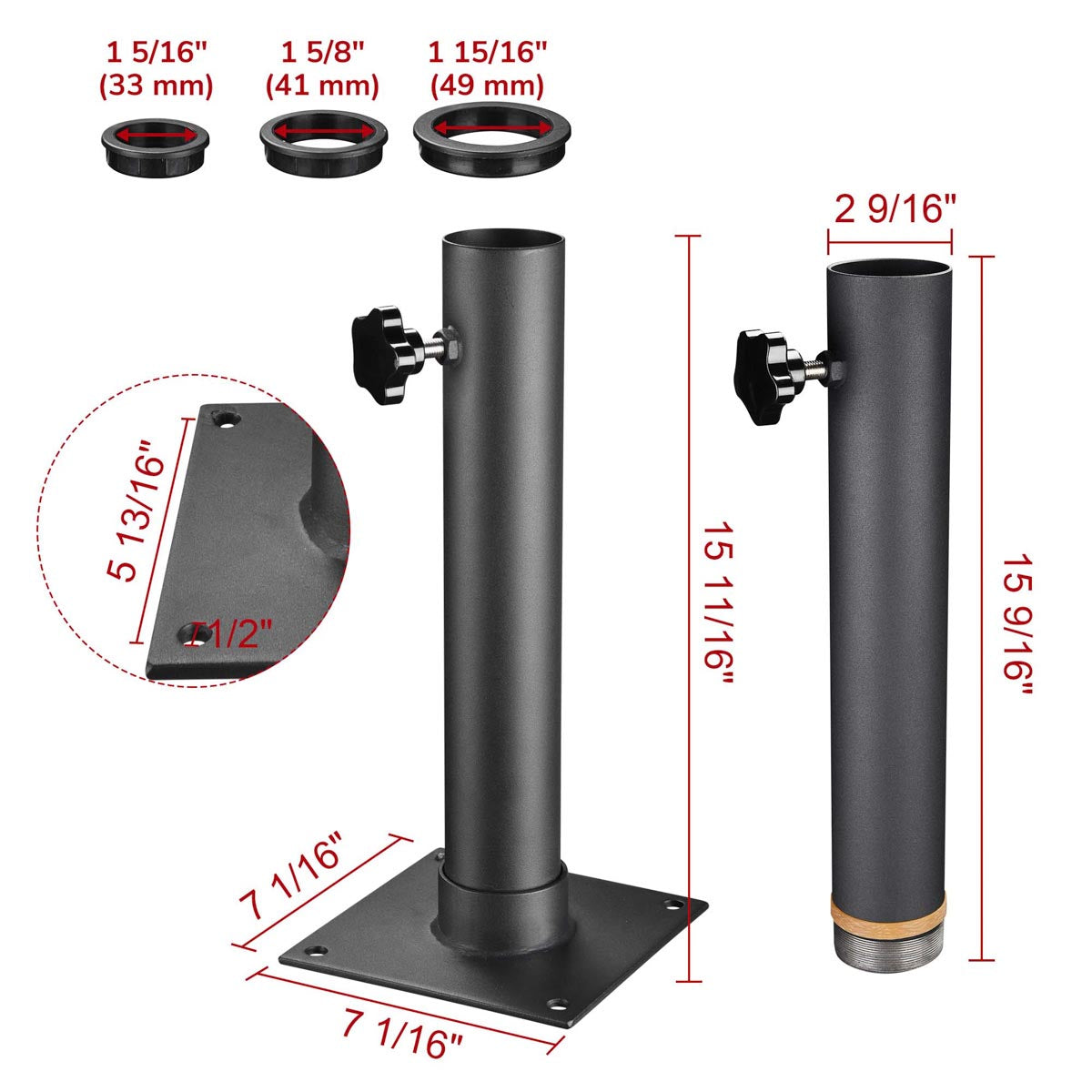 2.5 patio umbrella stand Patio Umbrella Deck Mount Dock Holder D2 3/8"
